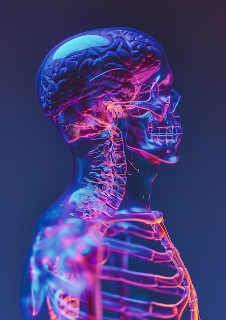 Free photo images that simulate x-rays with neon colors