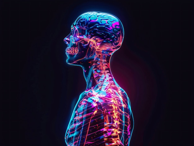 Free photo images that simulate x-rays with neon colors