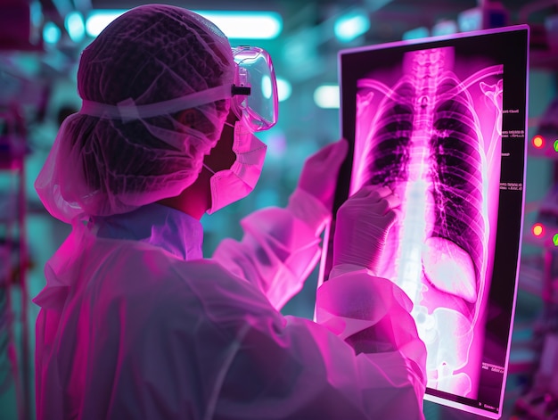 Free photo images that simulate x-rays with neon colors