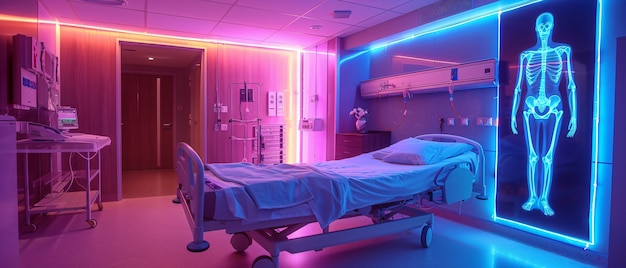 Free photo images that simulate x-rays with neon colors