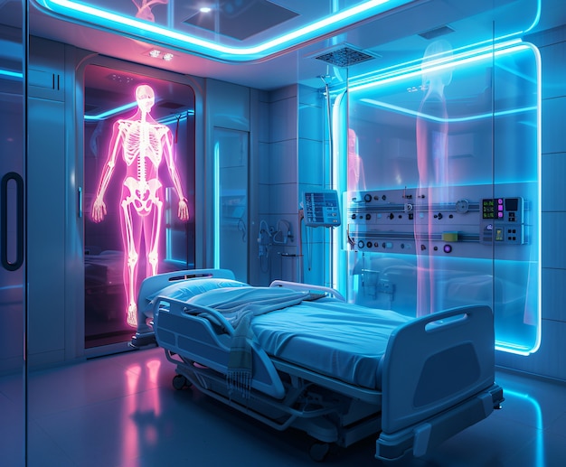 Free Photo images that simulate x-rays with neon colors