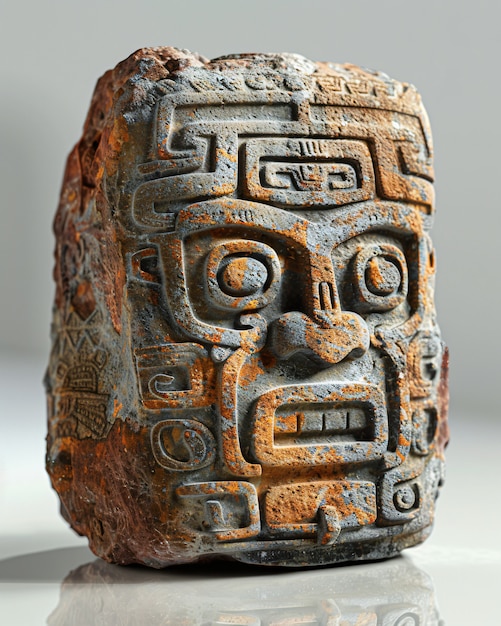 Inca and mayan design sculpted in stones