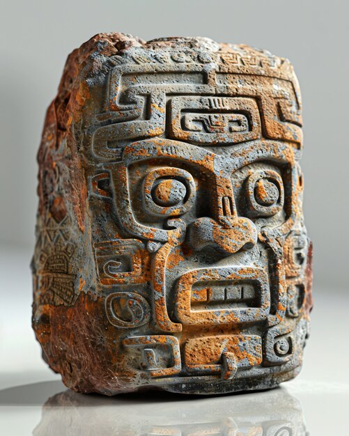 Inca and mayan design sculpted in stones