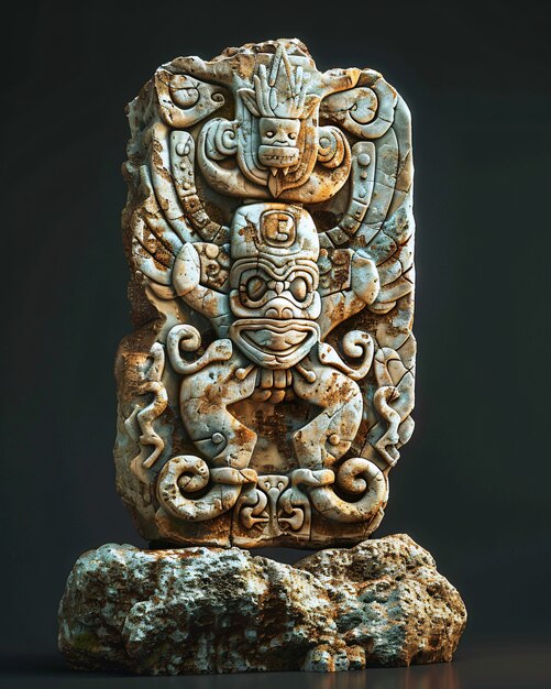 Inca and mayan design sculpted in stones