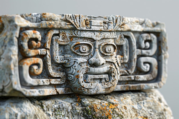 Free photo inca and mayan design sculpted in stones