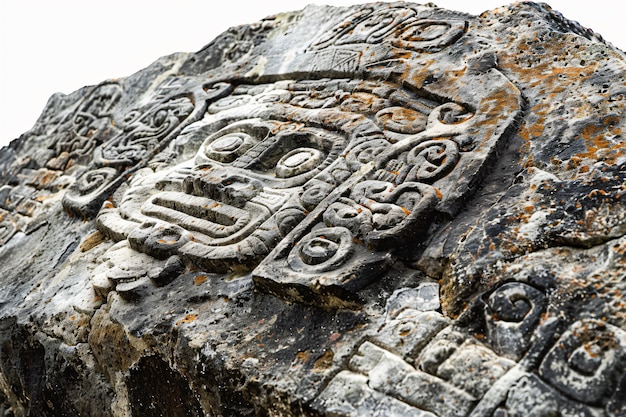 Free photo inca and mayan design sculpted in stones