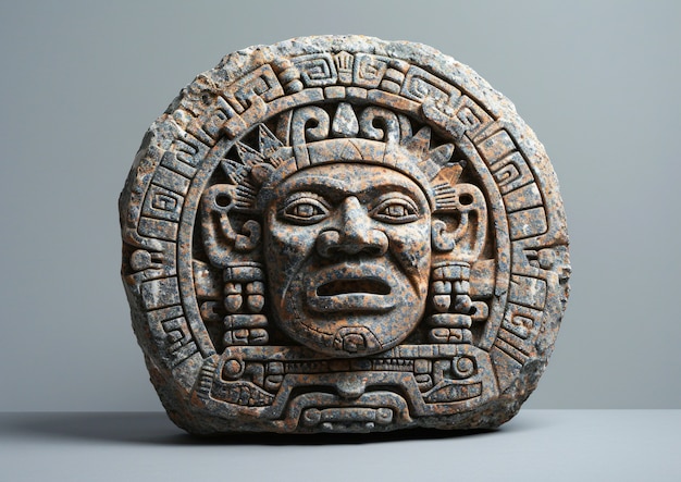 Free photo inca and mayan design sculpted in stones