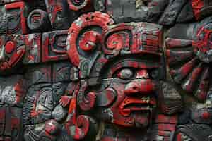 Free photo inca and mayan design sculpted in stones