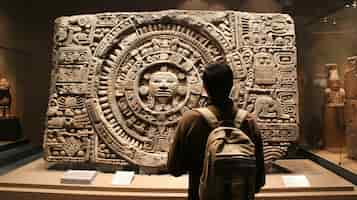 Free photo inca and mayan design sculpted in stones