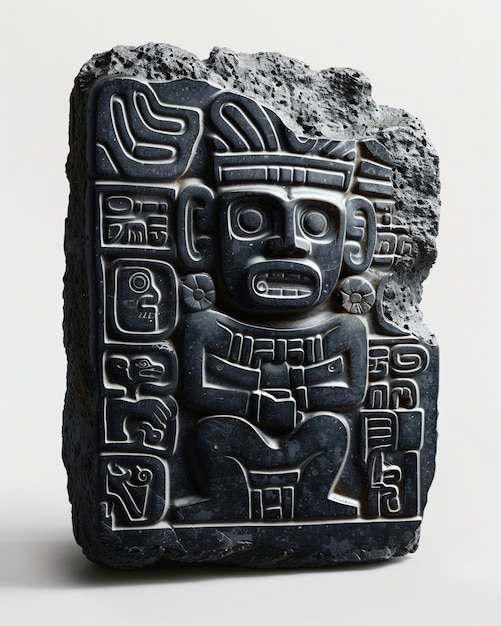 Free photo inca and mayan design sculpted in stones