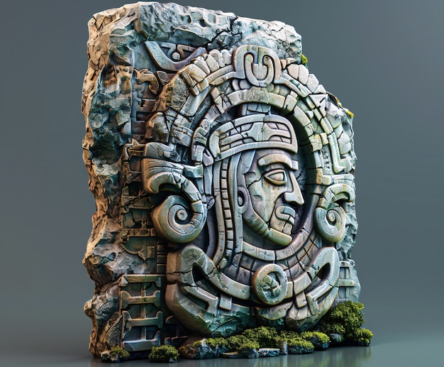 Inca and mayan design sculpted in stones