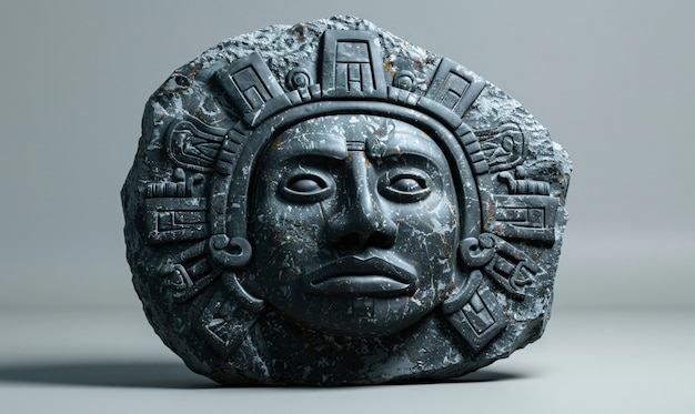 Free photo inca and mayan design sculpted in stones