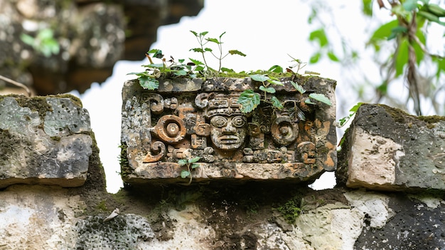 Free photo inca and mayan design sculpted in stones