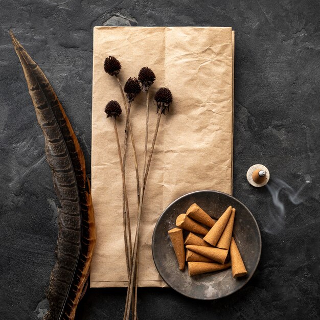 Incenses cones on paper