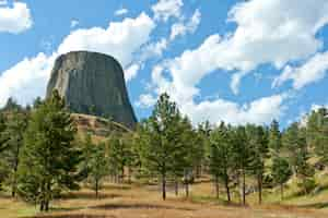 Free photo incredible shot taken at devils tower national monument devils usa