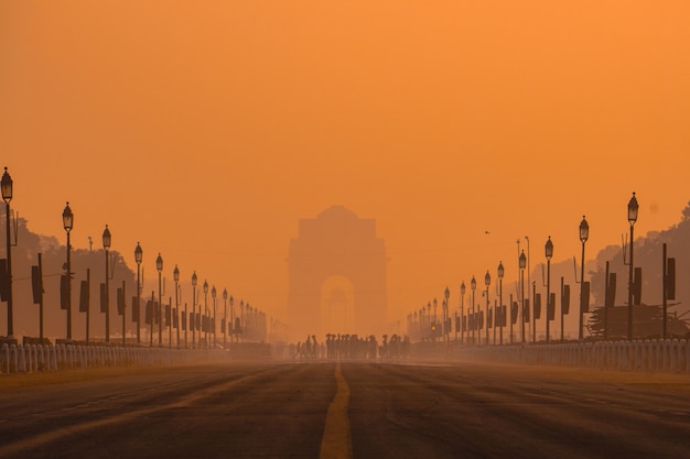 Free photo india gate mornings.