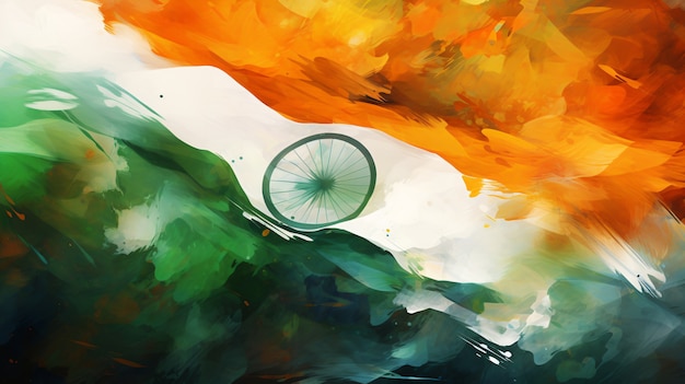 India republic day celebration digital art with flag