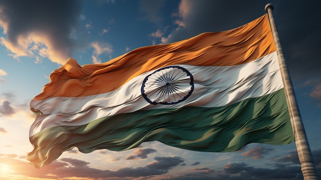 India republic day celebration digital art with flag