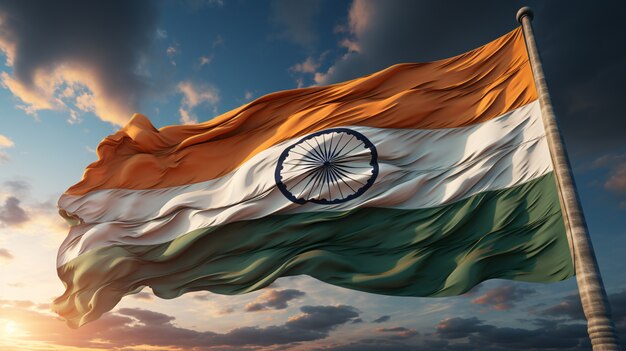 India republic day celebration digital art with flag