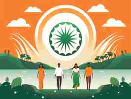 Free photo india republic day celebration digital art with people