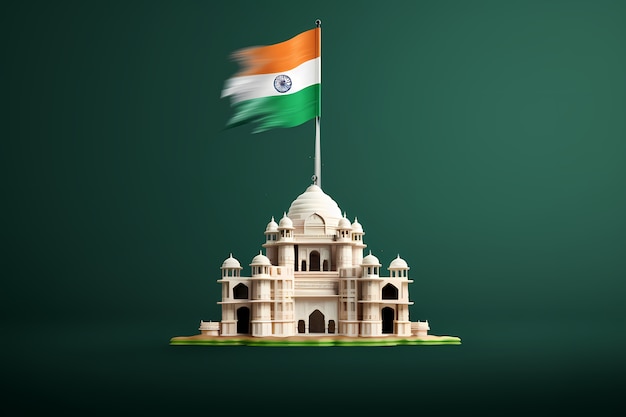 Free Photo india republic day celebration with 3d building