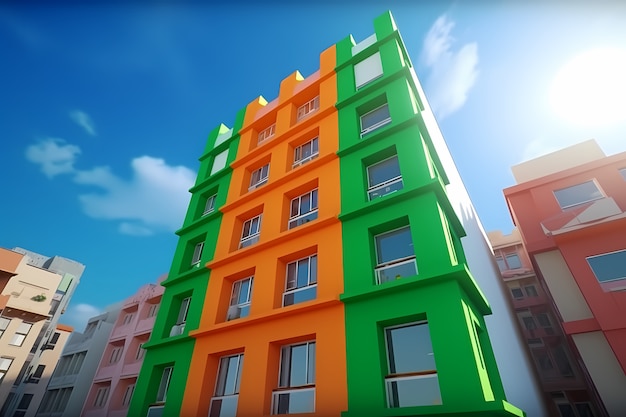 India republic day celebration with 3d building