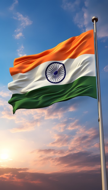 Free Photo india republic day celebration with 3d flag