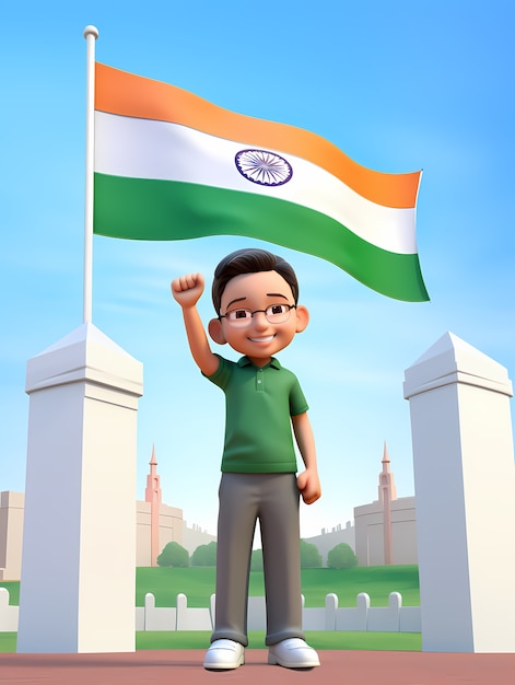 Free Photo india republic day national celebration in 3d style