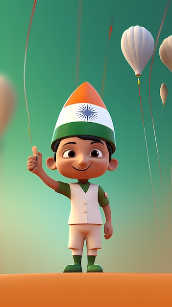 Free Photo india republic day national celebration in 3d style