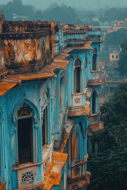 Indian city buildings scene