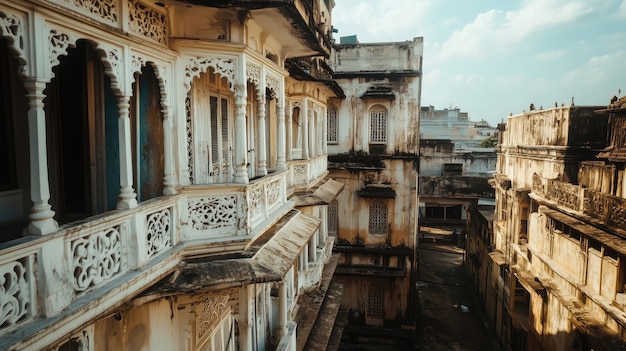 Indian city buildings scene