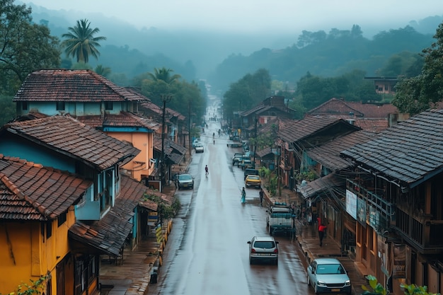 Indian city buildings scene