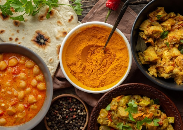 Free Photo indian delicious food flat lay