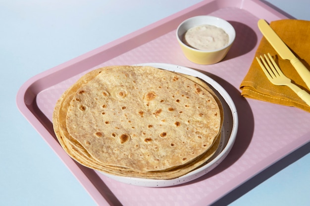 Indian delicious roti arrangement