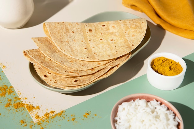 Indian delicious roti arrangement