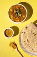 Free photo indian delicious roti assortment