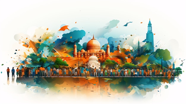 Free photo indian republic day celebration digital art