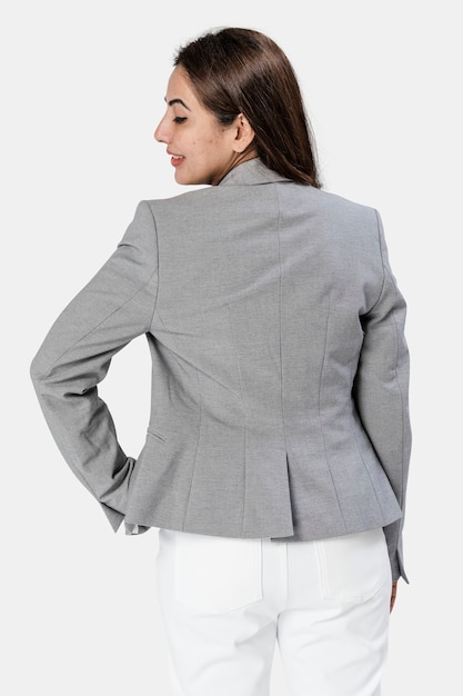 Free photo indian woman wearing a gray blazer