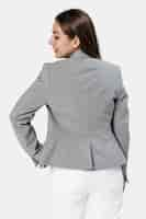 Free photo indian woman wearing a gray blazer