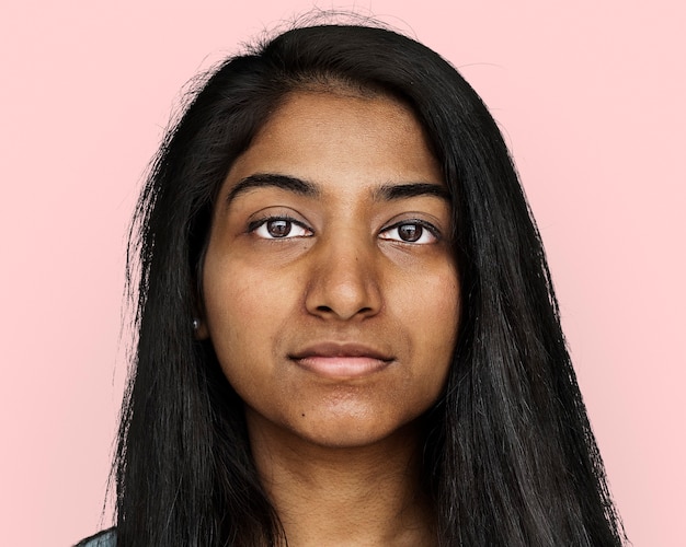 Indian young woman, face portrait close up