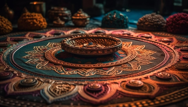 Indigenous cultures' craft products ornate pottery souvenirs generated by AI