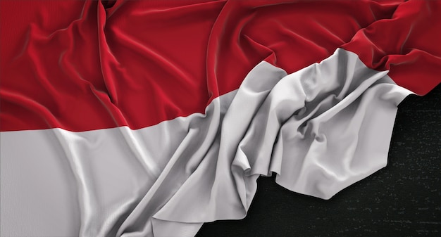 Free photo indonesia flag wrinkled on dark background 3d render