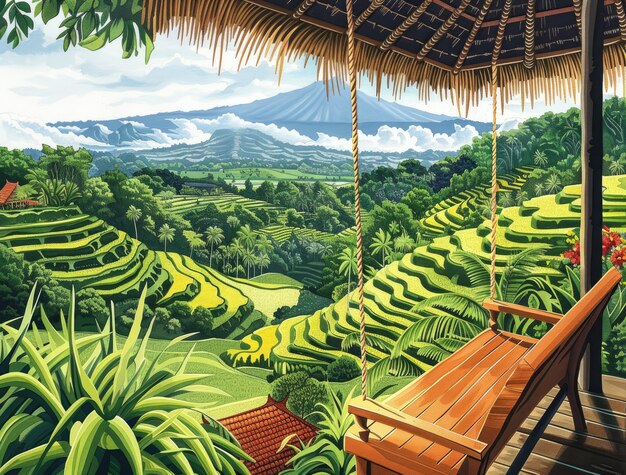 Indonesia landscape in digital art