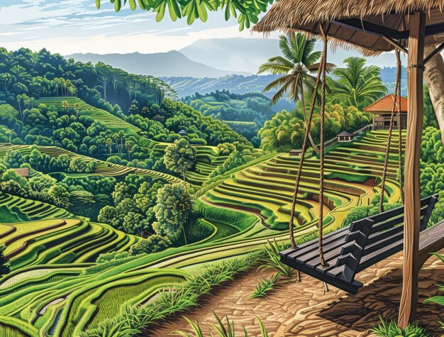 Indonesia landscape in digital art