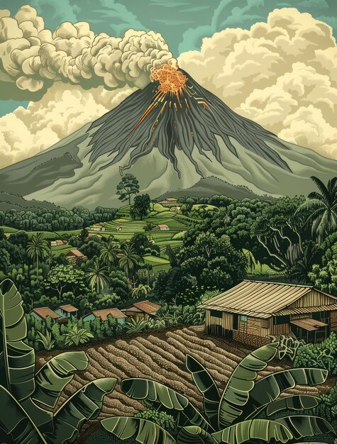 Indonesia landscape in digital art