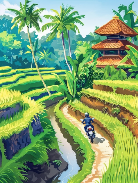 Indonesia landscape in digital art