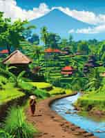 Free photo indonesia landscape in digital art