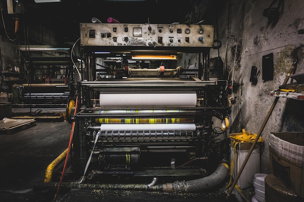 Free photo industrial machine for the production of plastic bags at the factory