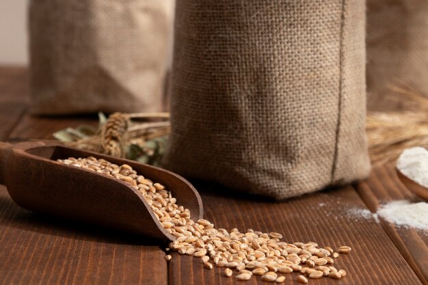 Ingredient bags full of flour