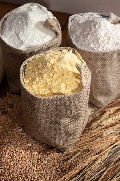 Ingredient bags full of flour